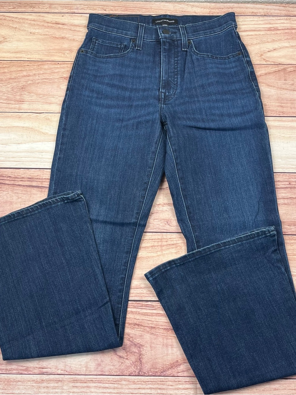 NWOT Lucky Brand Stevie High Rise Flare Jeans Womens Size 6 28x32 Dark Wash Blue